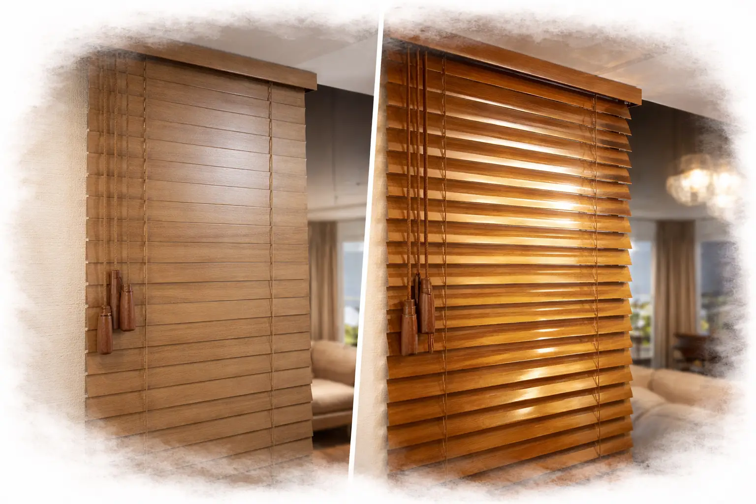Żaluzje drewniane matowe czy z połyskiem